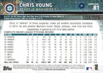2015 Topps - Gold #81 Chris Young Back