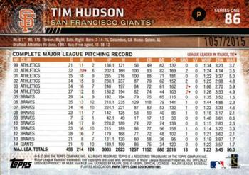 2015 Topps - Gold #86 Tim Hudson Back