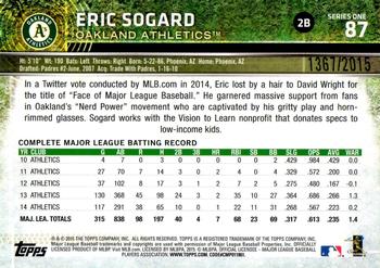 2015 Topps - Gold #87 Eric Sogard Back