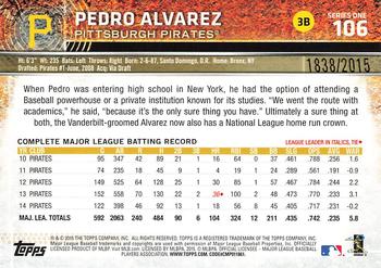2015 Topps - Gold #106 Pedro Alvarez Back