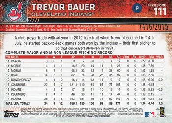 2015 Topps - Gold #111 Trevor Bauer Back