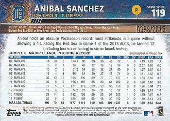 2015 Topps - Gold #119 Anibal Sanchez Back