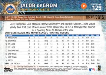 2015 Topps - Gold #129 Jacob deGrom Back