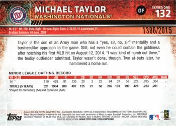 2015 Topps - Gold #132 Michael Taylor Back