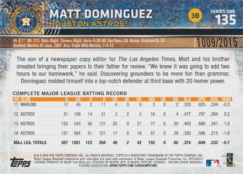 2015 Topps - Gold #135 Matt Dominguez Back