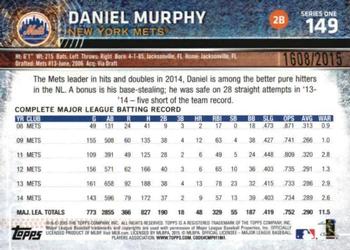 2015 Topps - Gold #149 Daniel Murphy Back