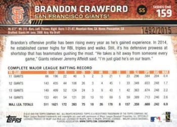 2015 Topps - Gold #159 Brandon Crawford Back