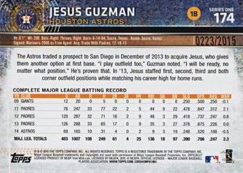 2015 Topps - Gold #174 Jesus Guzman Back