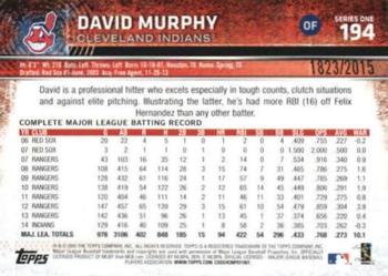 2015 Topps - Gold #194 David Murphy Back