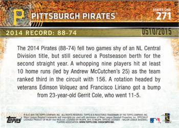2015 Topps - Gold #271 Pittsburgh Pirates Back
