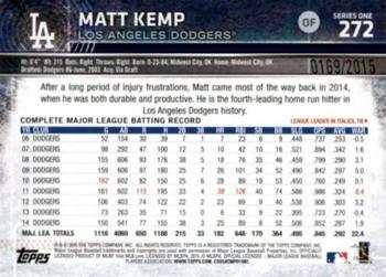 2015 Topps - Gold #272 Matt Kemp Back