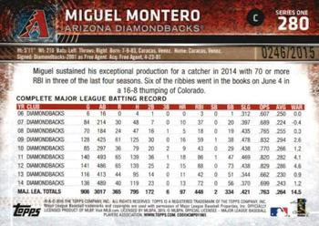 2015 Topps - Gold #280 Miguel Montero Back