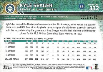 2015 Topps - Gold #332 Kyle Seager Back
