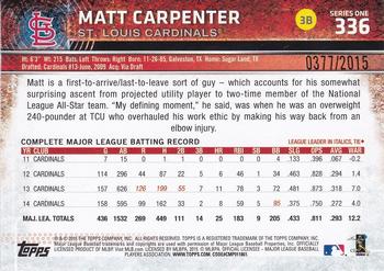 2015 Topps - Gold #336 Matt Carpenter Back