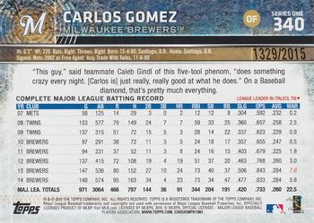 2015 Topps - Gold #340 Carlos Gomez Back