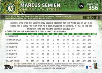 2015 Topps - Gold #356 Marcus Semien Back