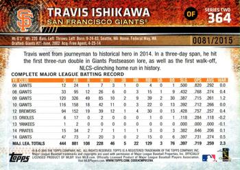 2015 Topps - Gold #364 Travis Ishikawa Back