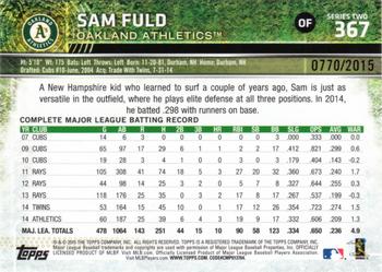 2015 Topps - Gold #367 Sam Fuld Back