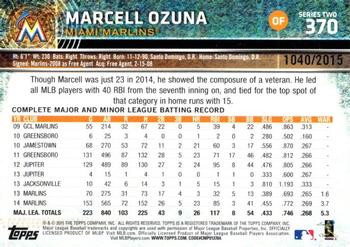2015 Topps - Gold #370 Marcell Ozuna Back