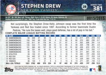 2015 Topps - Gold #381 Stephen Drew Back