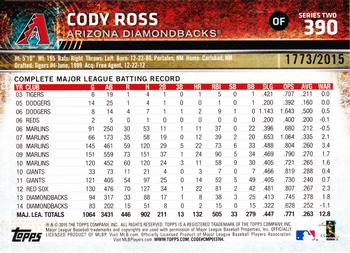 2015 Topps - Gold #390 Cody Ross Back