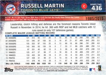 2015 Topps - Gold #436 Russell Martin Back