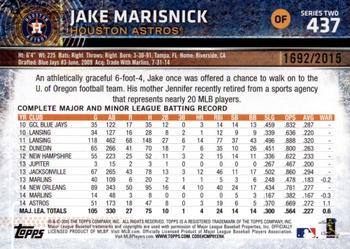 2015 Topps - Gold #437 Jake Marisnick Back