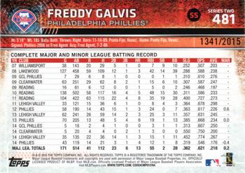 2015 Topps - Gold #481 Freddy Galvis Back