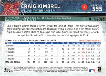 2015 Topps - Gold #595 Craig Kimbrel Back