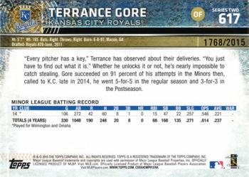 2015 Topps - Gold #617 Terrance Gore Back