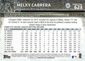 2015 Topps - Gold #623 Melky Cabrera Back