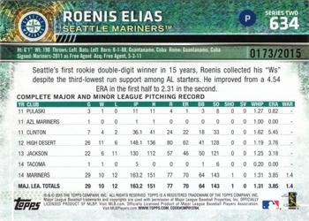 2015 Topps - Gold #634 Roenis Elias Back