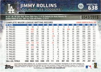 2015 Topps - Gold #638 Jimmy Rollins Back