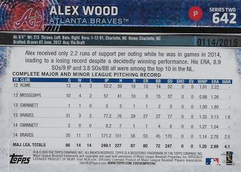2015 Topps - Gold #642 Alex Wood Back