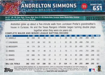 2015 Topps - Gold #651 Andrelton Simmons Back