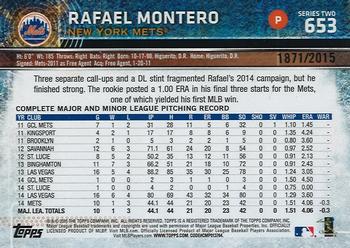2015 Topps - Gold #653 Rafael Montero Back
