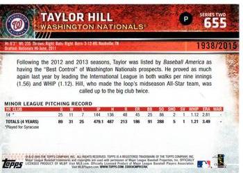 2015 Topps - Gold #655 Taylor Hill Back