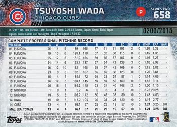 2015 Topps - Gold #658 Tsuyoshi Wada Back