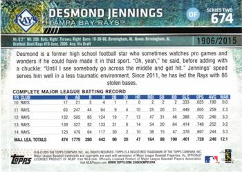 2015 Topps - Gold #674 Desmond Jennings Back