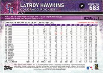 2015 Topps - Gold #683 LaTroy Hawkins Back