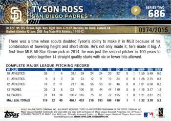 2015 Topps - Gold #686 Tyson Ross Back