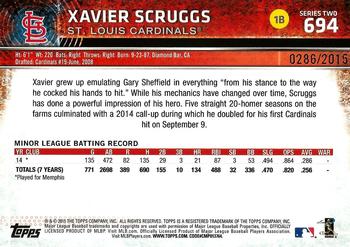 2015 Topps - Gold #694 Xavier Scruggs Back