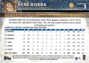 2015 Topps - Rainbow Foil #3 Rene Rivera Back