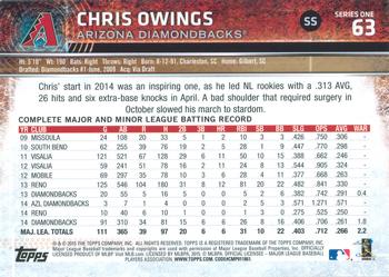 2015 Topps - Rainbow Foil #63 Chris Owings Back