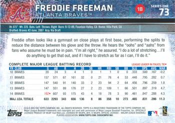 2015 Topps - Rainbow Foil #73 Freddie Freeman Back