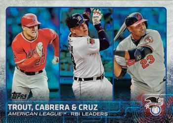 2015 Topps - Rainbow Foil #98 Mike Trout / Miguel Cabrera / Nelson Cruz Front