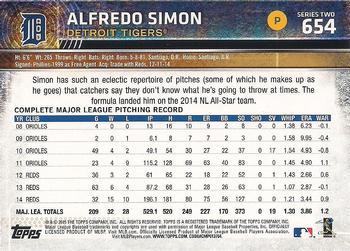 2015 Topps - Rainbow Foil #654 Alfredo Simon Back