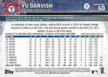 2015 Topps - Rainbow Foil #50 Yu Darvish Back
