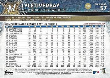 2015 Topps - Rainbow Foil #57 Lyle Overbay Back