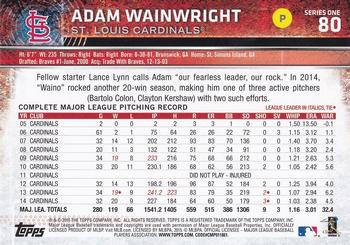 2015 Topps - Rainbow Foil #80 Adam Wainwright Back
